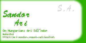 sandor ari business card